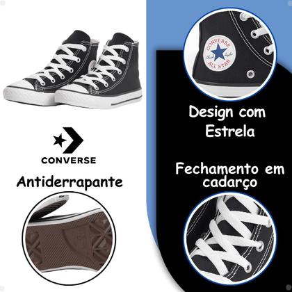 Imagem de Tênis Converse Original Adulto Juvenil Core Hi Cano Alto Preto
