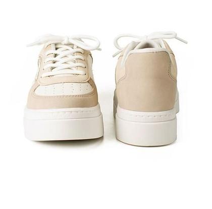 Imagem de Tênis Dakota Casual Branco e Bege com Sola Flatform de 4,20 cm