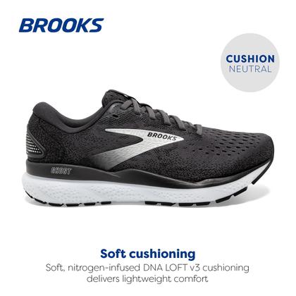 Imagem de Tênis de corrida Brooks Ghost 16 Masculino Preto/Cinza/Branco Tamanho 10