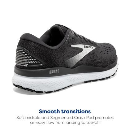 Imagem de Tênis de corrida Brooks Ghost 16 Masculino Preto/Cinza/Branco Tamanho 10
