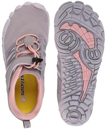 Imagem de Tênis de corrida de trilha Joomra femininos cinza/rosa tamanho 37 (6,5-7 EUA)