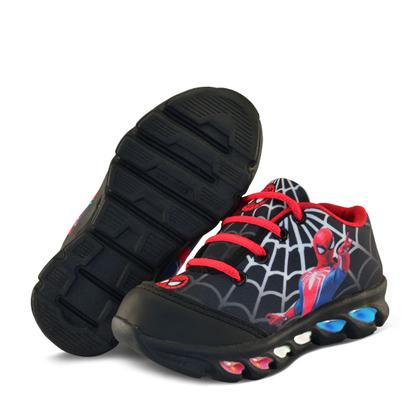 Imagem de tenis de led infantil masculino homem aranha com luzinha meninos mais mochila com relogio e oculos