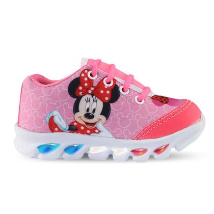 Imagem de Tênis De Led Infantil Menina Feminino Minnie + Chinelo + Relógio + Óculos