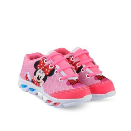 Imagem de Tênis De Led Infantil Menina Feminino Minnie + Chinelo + Relógio + Óculos