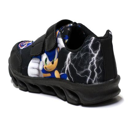 Imagem de Tenis De Led Masculino Sonic Calce Facil Meninos Infantil Estilo Original + Chinelo