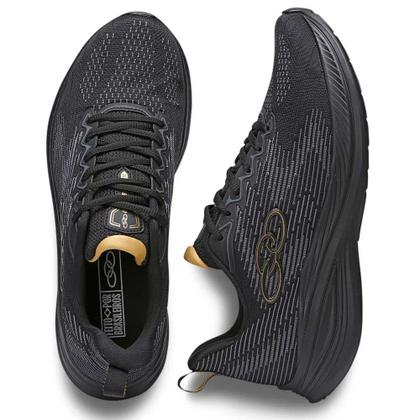Imagem de Tênis Esportivo Masculino Marte Preto Dourado Olympikus