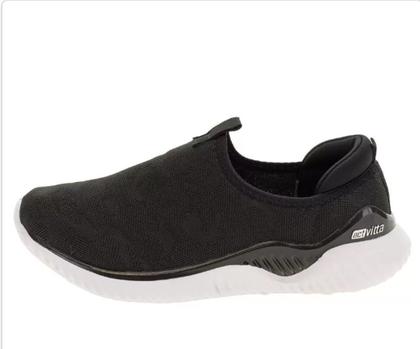 Imagem de Tênis esportivo preto sem cadarço feminino slip on actvitta - 4802118