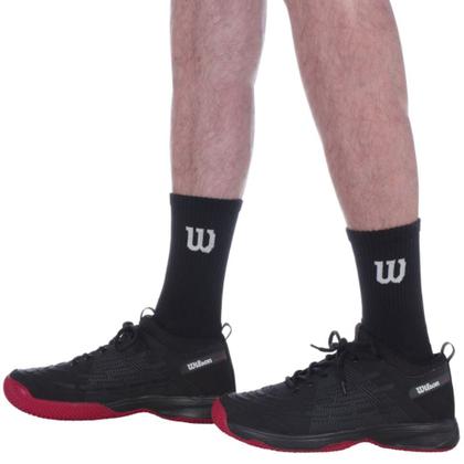 Imagem de Tênis Esportivo Wilson Pro Open 2.0 Clay Court Preto Vermelho Basquete Original Corrida Dia a Dia