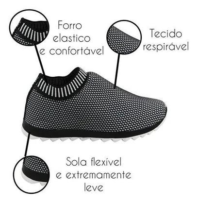 Imagem de Tênis Estilo Meia Feminino Tecido Calce Facil Comfort