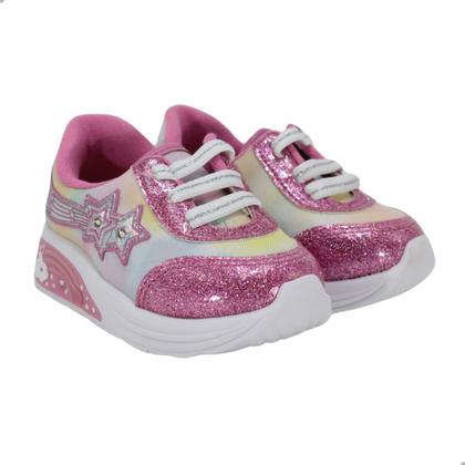 Imagem de Tênis Feminino Bebê Molekinha Rosa Multi Color