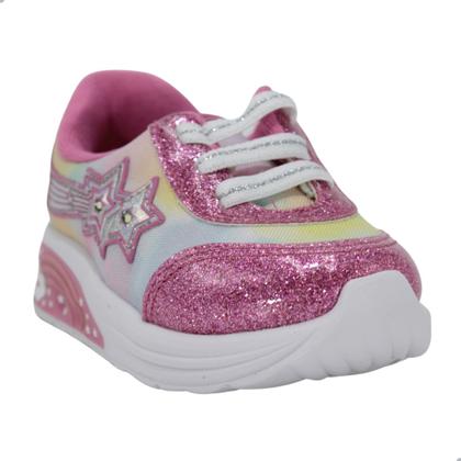 Imagem de Tênis Feminino Bebê Molekinha Rosa Multi Color