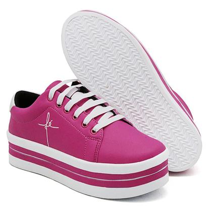 Imagem de Tênis Feminino Bordado Fé Salto Com Detalhes Anabela Flatform Varias Cores