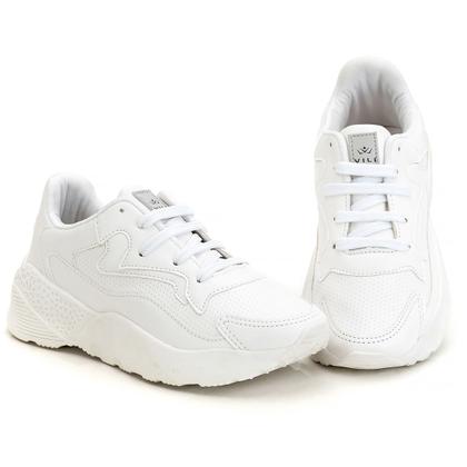 Imagem de Tênis Feminino Branco Casual Vili Caminhada Chunk Sneaker