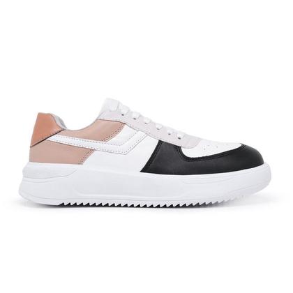 Imagem de Tênis Feminino Branco Retrô Casual Sneaker Clássico Confortável