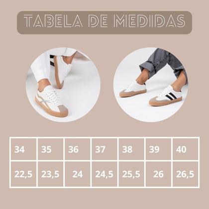 Imagem de Tênis Feminino Byara Branco Prata Dourado Toque Fashion 2025