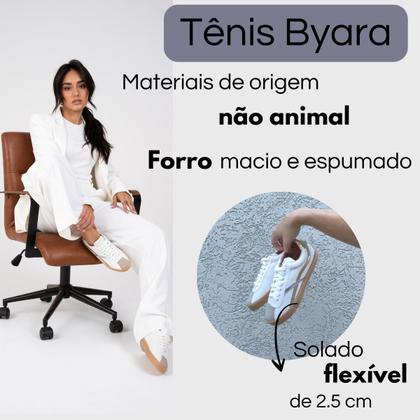 Imagem de Tênis Feminino Byara Branco Prata Dourado Toque Fashion 2025