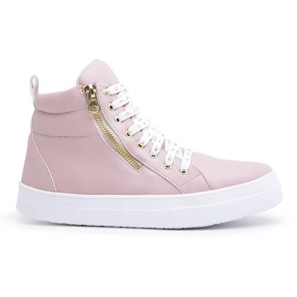Imagem de Tênis Feminino Cano Alto Botinha Sneaker Academia Com Ziper