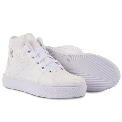 Imagem de Tênis Feminino Cano Alto Casual Botinha Confortável Cadarço Leve Macio