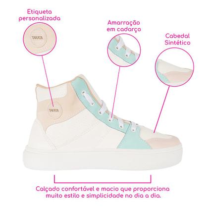 Imagem de Tênis Feminino Cano Alto Casual Botinha Confortável Cadarço Leve Macio