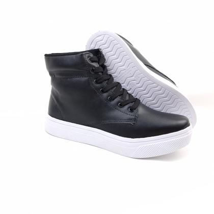 Imagem de Tênis Feminino Cano Alto Estilo Coturno Feminino Botinha Feminina Com Ajuste Cadarço Estilo e Conforto para Todas as Ocasiões