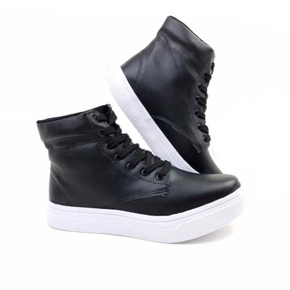 Imagem de Tênis Feminino Cano Alto Estilo Coturno Feminino Botinha Feminina Com Ajuste Cadarço Estilo e Conforto para Todas as Ocasiões