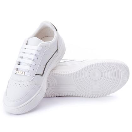 Imagem de Tênis Feminino Casual Branco Vili Leve Confortável
