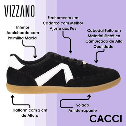 Imagem de Tênis Feminino Casual Conforto Camurça Moderno Vizzano