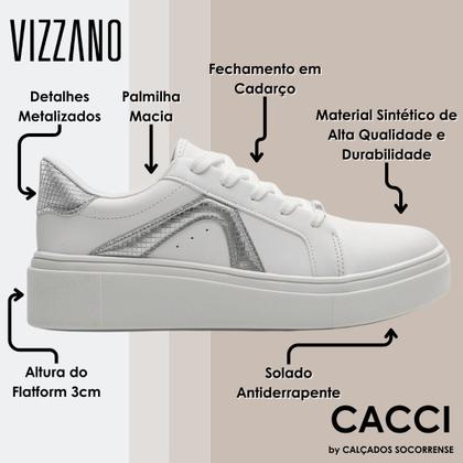 Imagem de Tenis Feminino Casual Conforto Metalizado Vizzano 1339.331