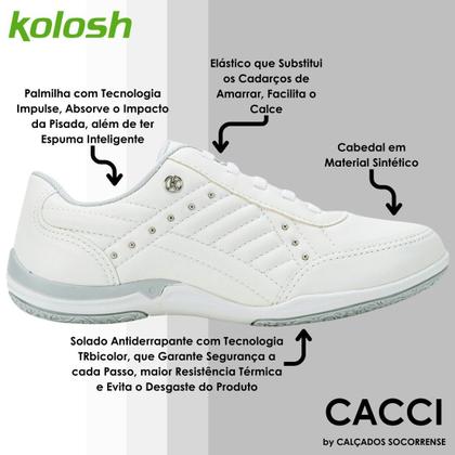 Imagem de Tênis Feminino Casual Fácil Calce Conforto Slip On Kolosh