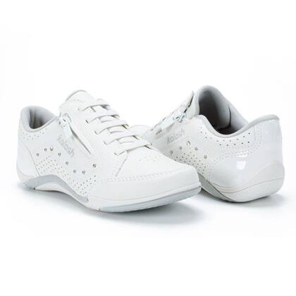 Imagem de tenis feminino casual kolosh calce facil branco com ziper