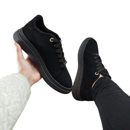 Imagem de Tênis Feminino Casual Nobuck Confortável Sola Alta Moleca 5816100