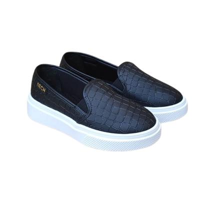 Imagem de Tênis Feminino Casual Slip On Sem Cadarço Calce Fácil Sapato