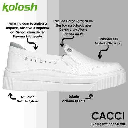 Imagem de Tenis Feminino Conforto Casual Slip On Kolosh C3383