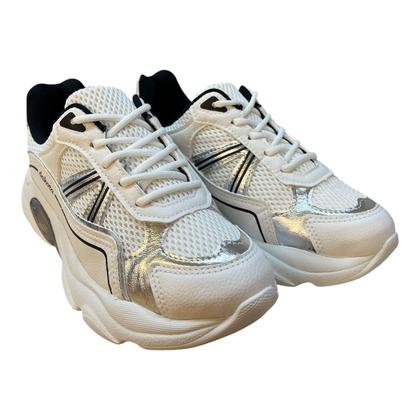 Imagem de Tenis Feminino Dakota Casual Superleve Ultraconforto Metalizado Plataforma D0971 Branco