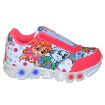 Imagem de Tenis Feminino De Led Infantil  Patrulha Canina Meninas Casual + Oculos + Relogio PCFE+O+R