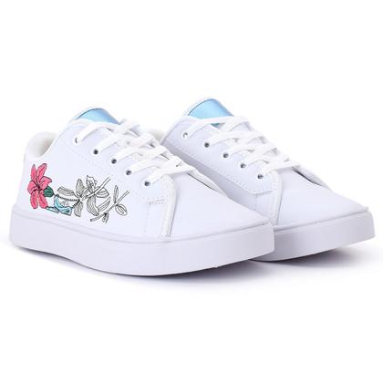 Imagem de Tênis Feminino Floral Sapatênis Casual Sola Baixa Romântico para o Seu Look