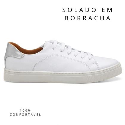 Imagem de Tênis Feminino Ipê Mulato Couro Extra White and Silver