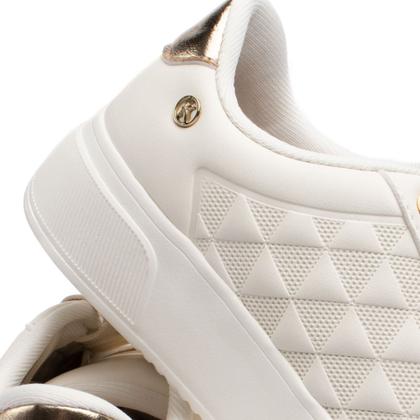 Imagem de Tênis Feminino Kolosh Recortes e Brilhos Off White
