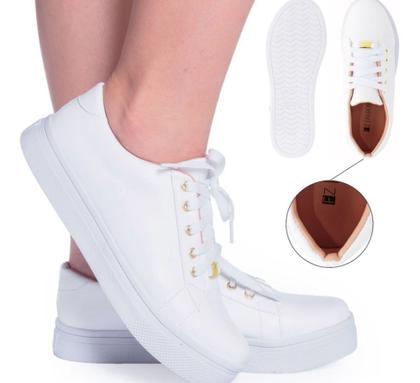 Imagem de Tênis Feminino Masculino Casual Branco Confortável Envio Imediato