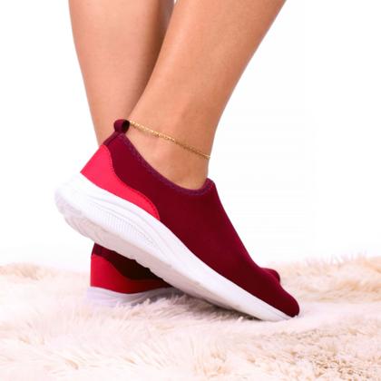 Imagem de Tênis feminino meia calce fácil slip on leve flexível confortável para caminhada academia vl-07