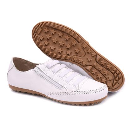 Imagem de Tênis Feminino Mocatênis Branco com zíper Izabela Araújo Couro