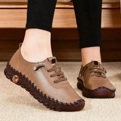 Imagem de Tênis Feminino Plataforma de Couro - Casual, com Cadarço ou Slip-on - Ideal para Primavera