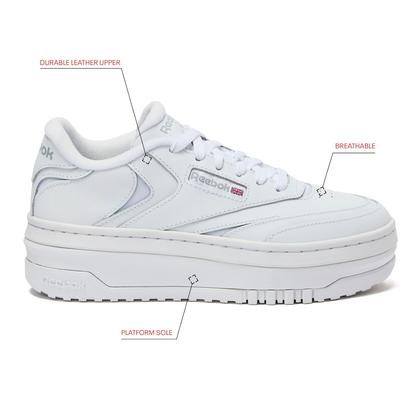 Imagem de Tênis Feminino Reebok Club C Extra Plataforma Branco 7,5
