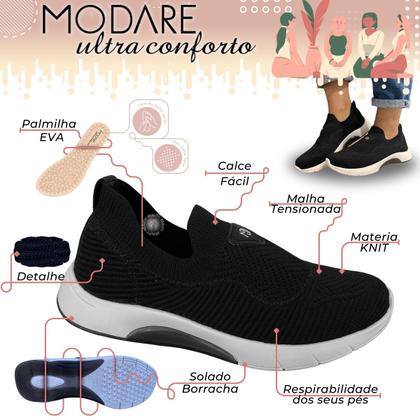 Imagem de Tênis Feminino Sem Cadarço Lançamento Slip On Modare Ultra Conforto 7378-108