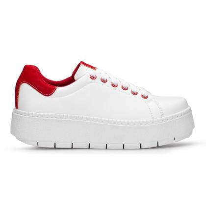 Imagem de Tênis Feminino Sola Macia e Alta Com Cadarço Modelo Liso Ótimo Para Trabalho Passeio