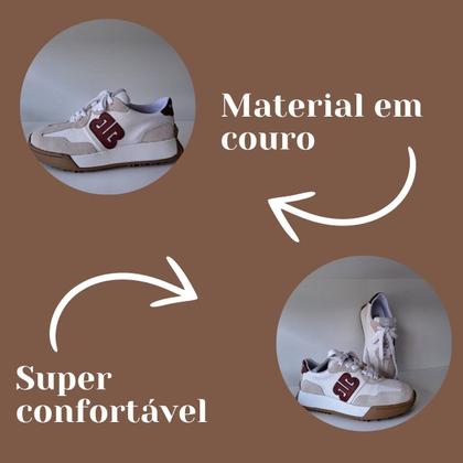 Imagem de Tênis Feminino Sport Lona Camurça Bottero - Branco/Vermelho