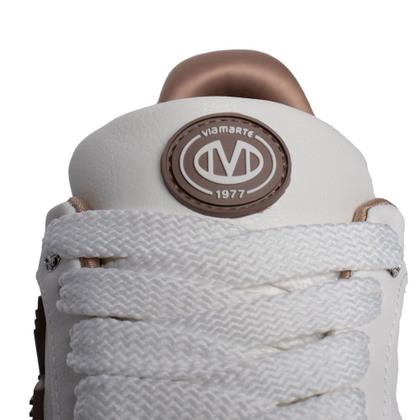 Imagem de Tênis Feminino Via Marte Casual Recortes Branco/Marrom