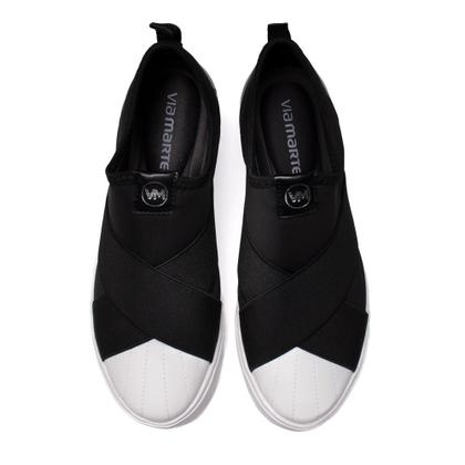 Imagem de Tênis Feminino Via Marte Slip-On Elásticos Preto