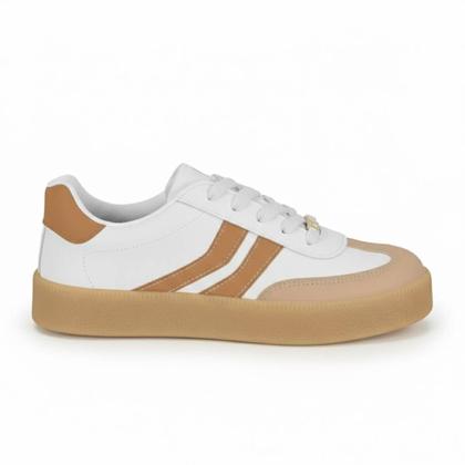 Imagem de Tênis Feminino Vizzano Casual Retro Estiloso Solado Marrom Plataforma Original Confortável -