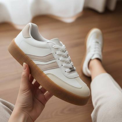Imagem de Tênis Feminino Vizzano Casual Retro Estiloso Solado Marrom Plataforma Original Confortável -